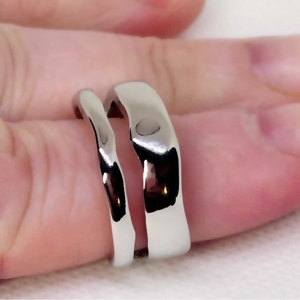 Wide Sterling Silver Abstract Boho Adjustable Ring